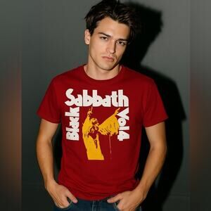 Black Sabbath Vol 4 Red Adult T-Shirt Ozzy Classic Heavy Metal T-shirt Large